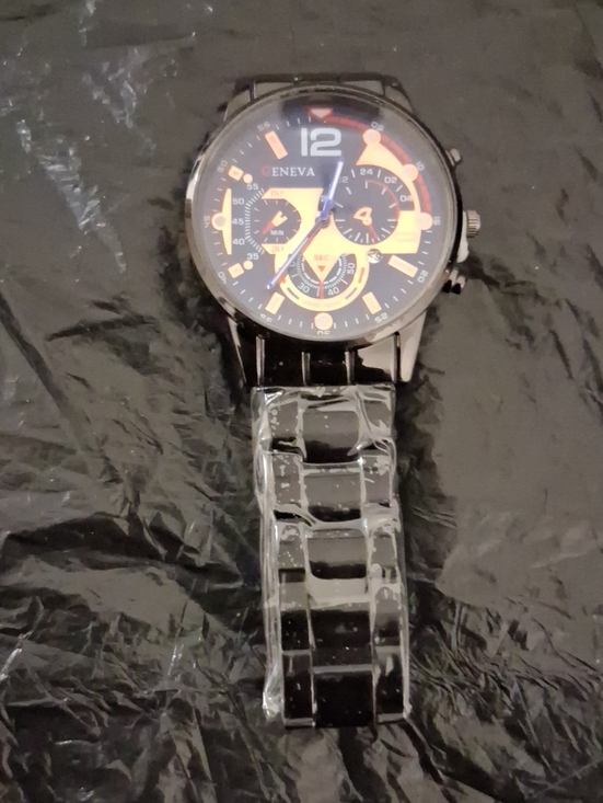 Geneva Other - Geneva Black Watch with Orange Accents